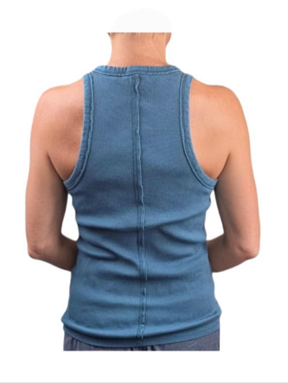 SUNDANCE Ribbed Tank In Deep Slate Blue - Picture 4 of 6